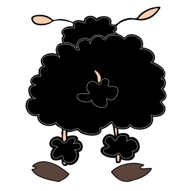 Funny black sheep. clipart