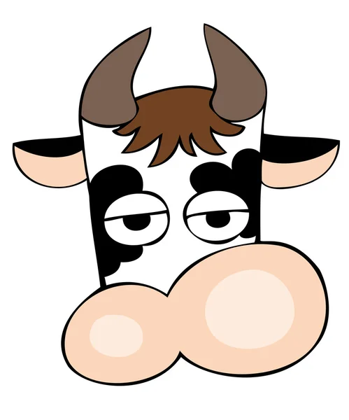 Twarz zabawne krowy mleczne. — Wektor stockowy