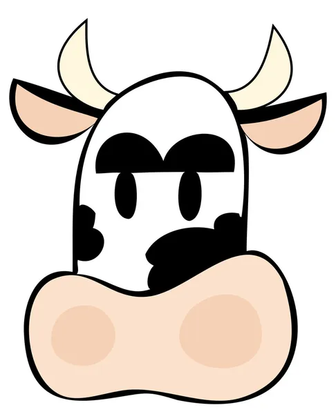 Funny dairy cow face. — Stock Vector