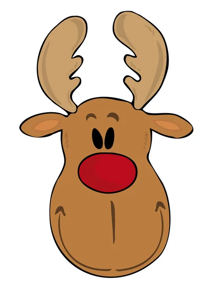 Funny reindeer face. — Stock Vector