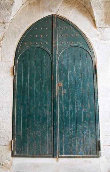 Alte grüne Tür. — Stockfoto