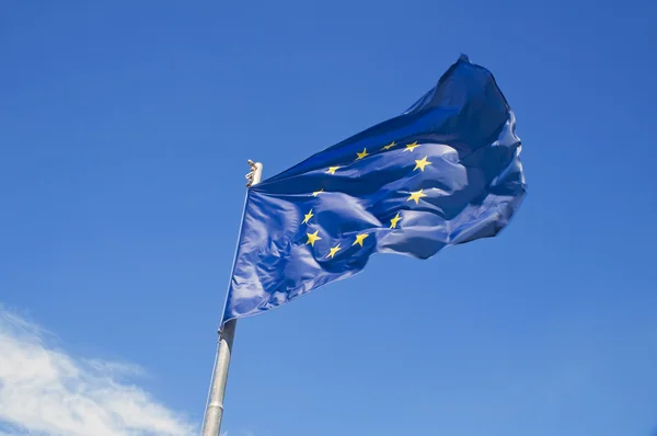 European flag on blue sky. — Stock Photo, Image