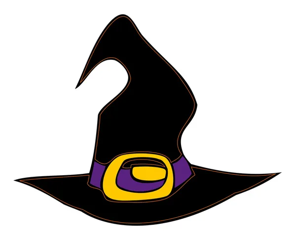 Halloween witch hat. — Stock Vector