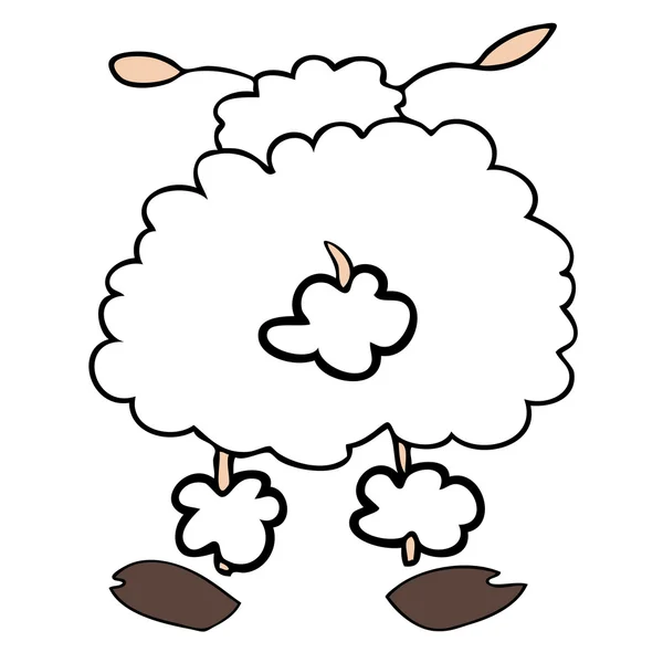 Funny white sheep back turned. — Stock Vector