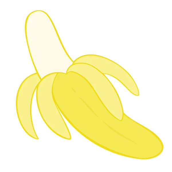 Peeled banana. — Stock Vector