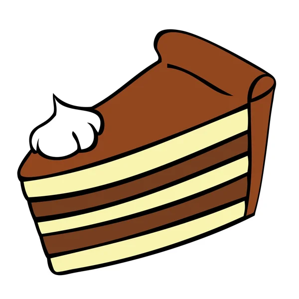 Tranche de gâteau au chocolat . — Image vectorielle