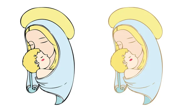 Madonna and child. — Stock Vector