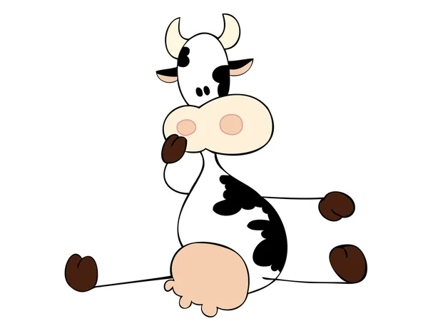 Vaca leiteira sentada . —  Vetores de Stock