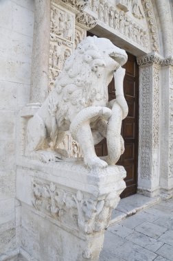 Marble Lion Statue. Bitetto Cathedral. Apulia. clipart