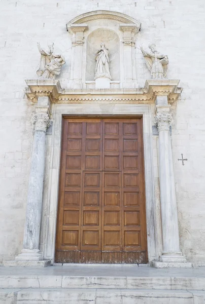Houten portaal van de kathedraal st. sabino. Bari. Apulië. — Stockfoto