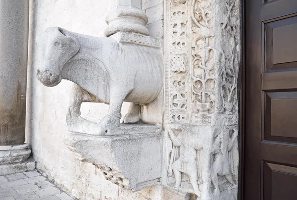 Detail van portaal van basiliek st. nicholas. Bari. Apulië. — Stockfoto