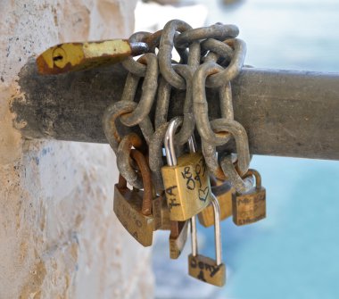 Padlocks symbolizing a vow for everlasting love. clipart