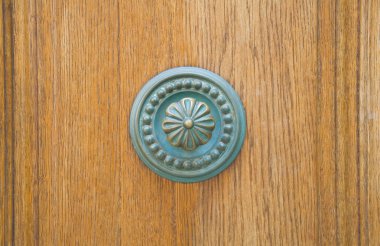 Doorknob on allwood door. clipart