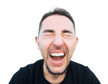 Screaming man. clipart