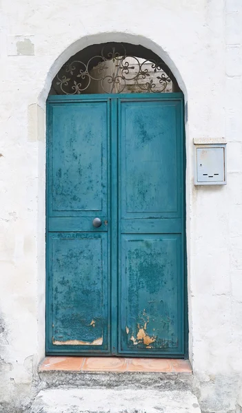 Porta verde in legno . — Foto Stock