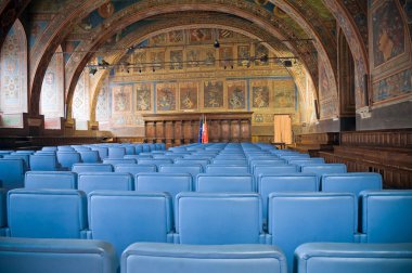 Notaries Hall Interior. Priors Palace. Perugia. Umbria. clipart