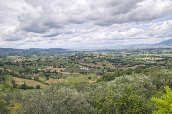 Panoramautsikt över montefalco. Umbrien. — Stockfoto