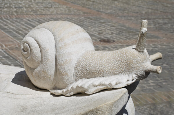 Snail marble statue.