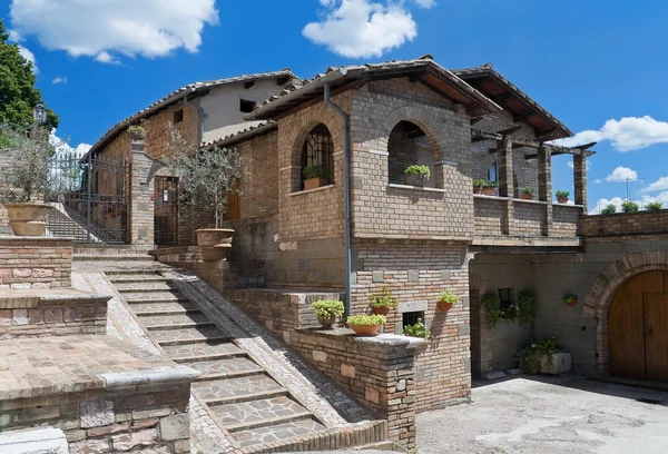 Jellegzetes házak. Spello. Umbria régió. — Stock Fotó