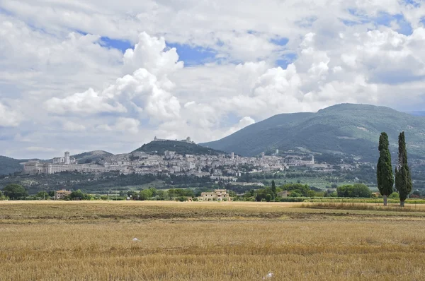 Panoramiczny widok z Asyżu. Umbria. — Zdjęcie stockowe
