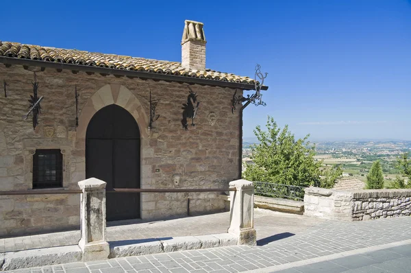 Historiska hus. Assisi. Umbrien. — Stockfoto