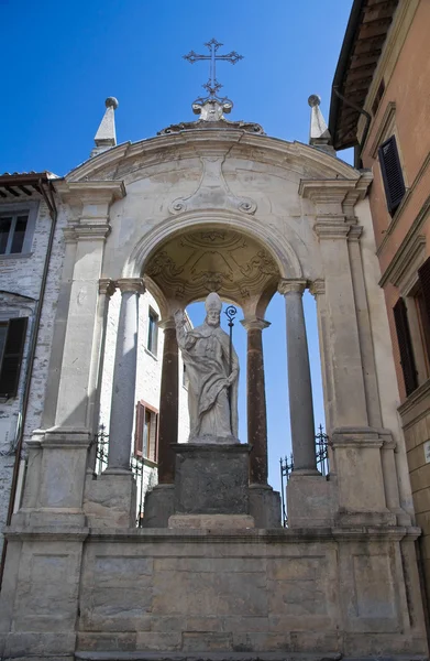 St. Ubaldo Statue. Gubbio. Umbria. — Stock Photo, Image