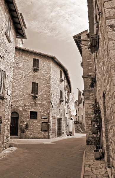Folyosóját. Corciano. Umbria régió. — Stock Fotó