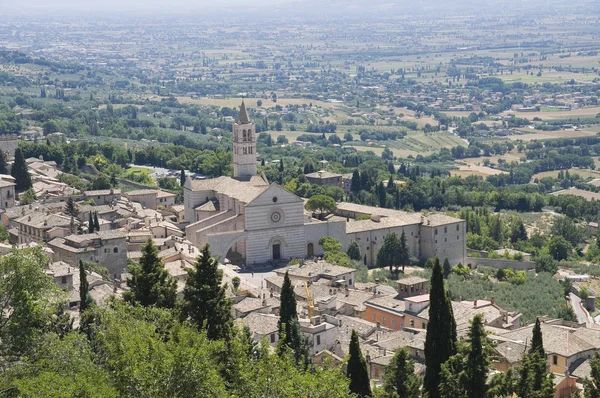 Assisi panoramik manzaralı. Umbria. — Stok fotoğraf
