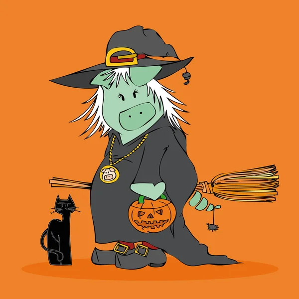 Halloween čarodějnice. — Stockový vektor
