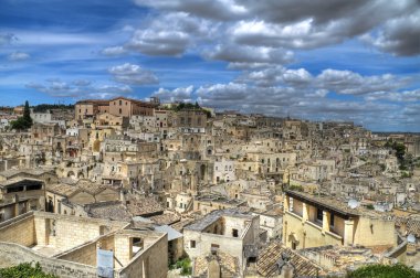 matera panoramik manzaralı. Basilicata.