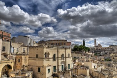 matera panoramik manzaralı. Basilicata.