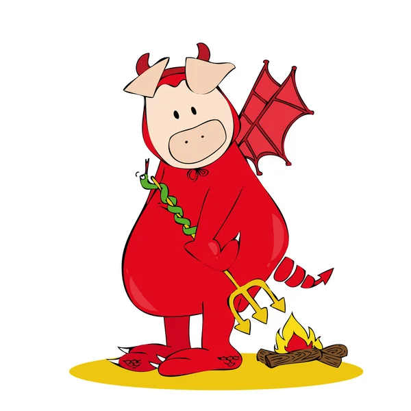 Devil Pig. — Stock Vector