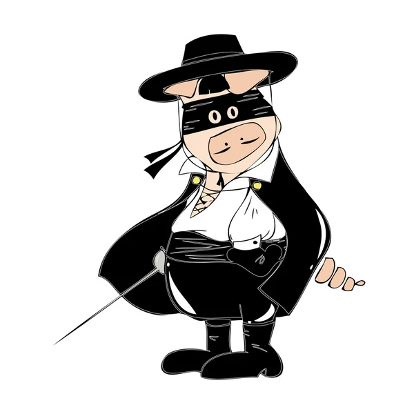 Cochon de Zorro. — Image vectorielle