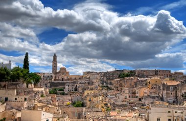 matera panoramik manzaralı. Basilicata.