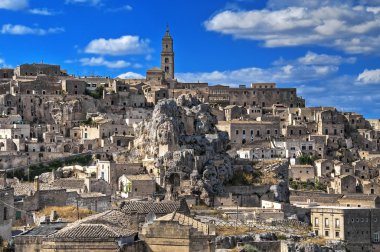 matera panoramik manzaralı. Basilicata.