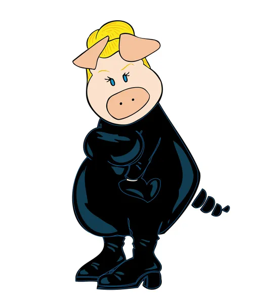 Burglar Pig. — Stock Vector