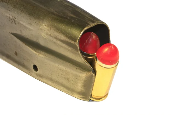Balas de 9mm em uma maagazina — Fotografia de Stock