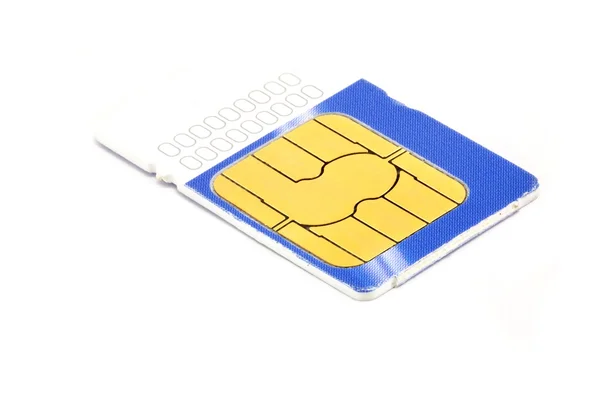 stock image Blue and white sim card isolated