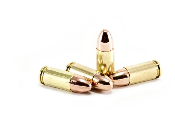 Čtyři náboje 9mm — Stock fotografie