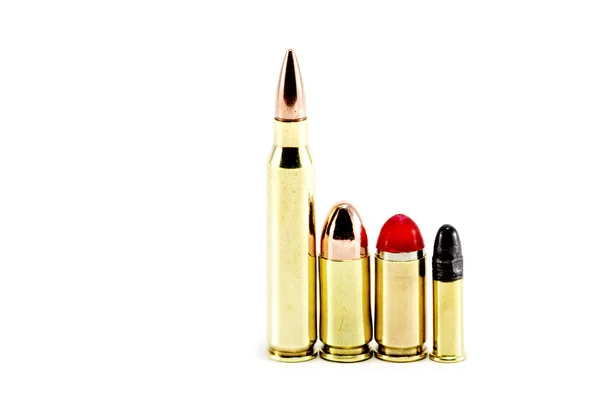 Various bullets lined up — Stock Photo, Image