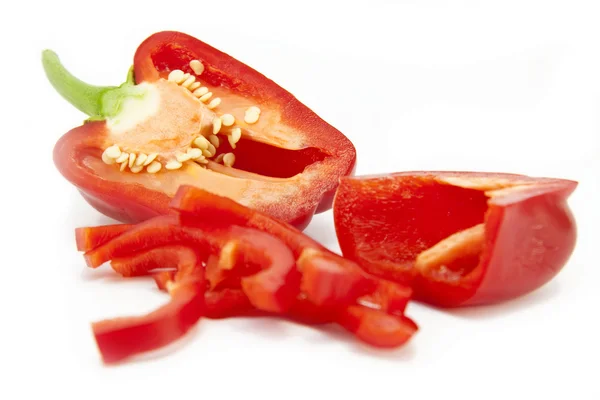 Sliced red bell pepper (background) — Stock Photo, Image
