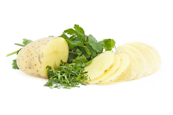 Potato herbs and crisps — Stock Photo, Image