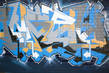 Colorful Graffiti on a wall clipart