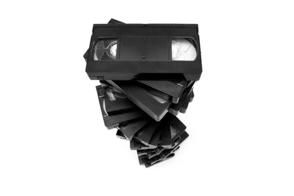 stock image Pile of vhs cassettes