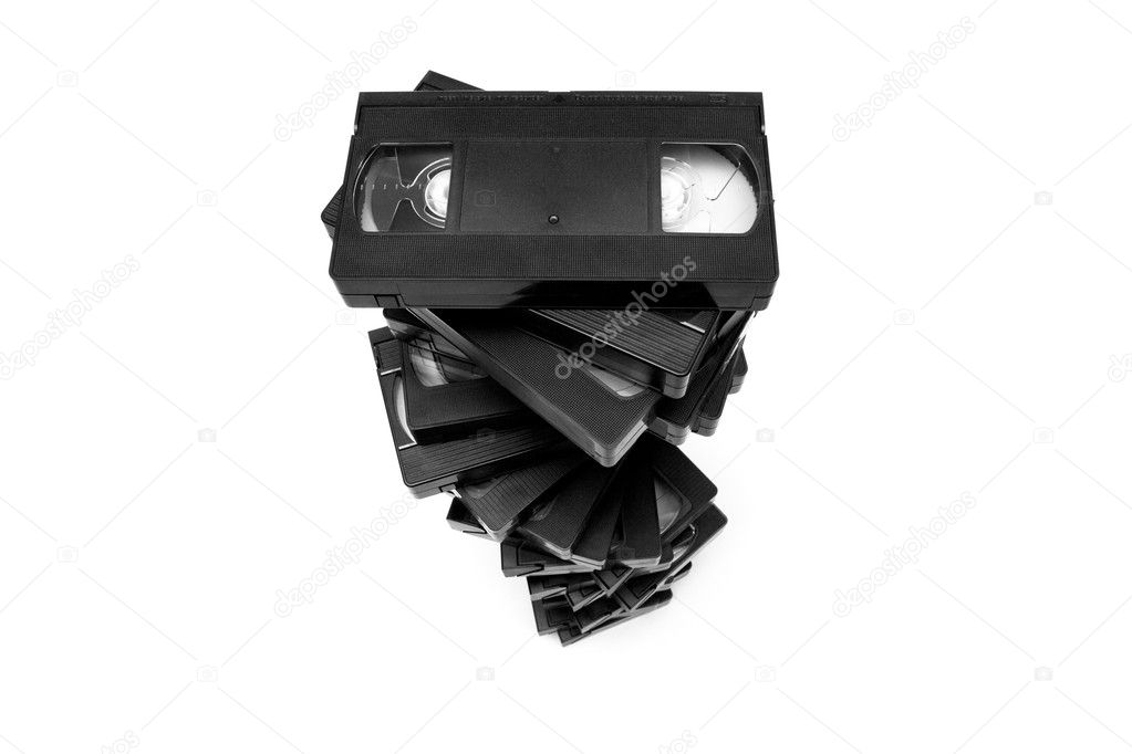 Pile of vhs cassettes