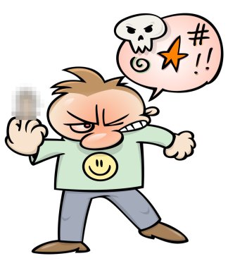 Angry cursing man clipart