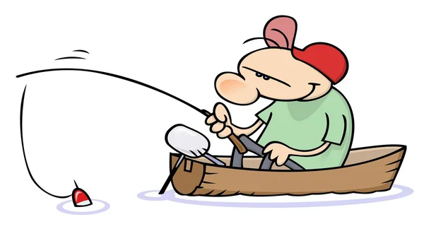 Риболовля в човні — стоковий вектор