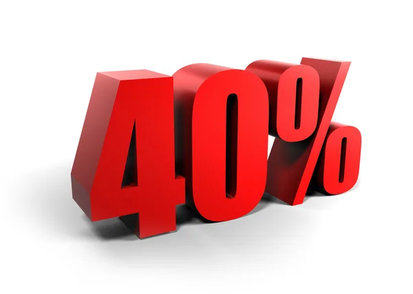 40% vierzig Prozent — Stockfoto