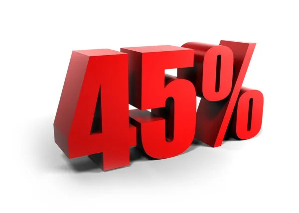 45% forty five percent — Stock Photo, Image