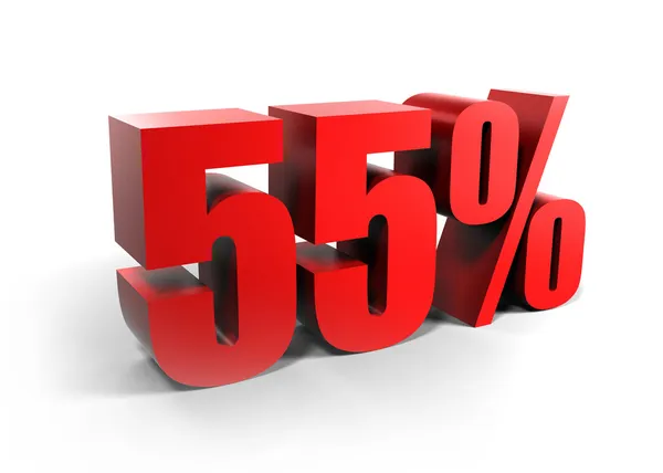 55% cinquenta e cinco por cento — Fotografia de Stock